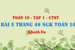 Bài 5 trang 48 SGK Toán 10 tập 1 Chân trời sáng tạo
